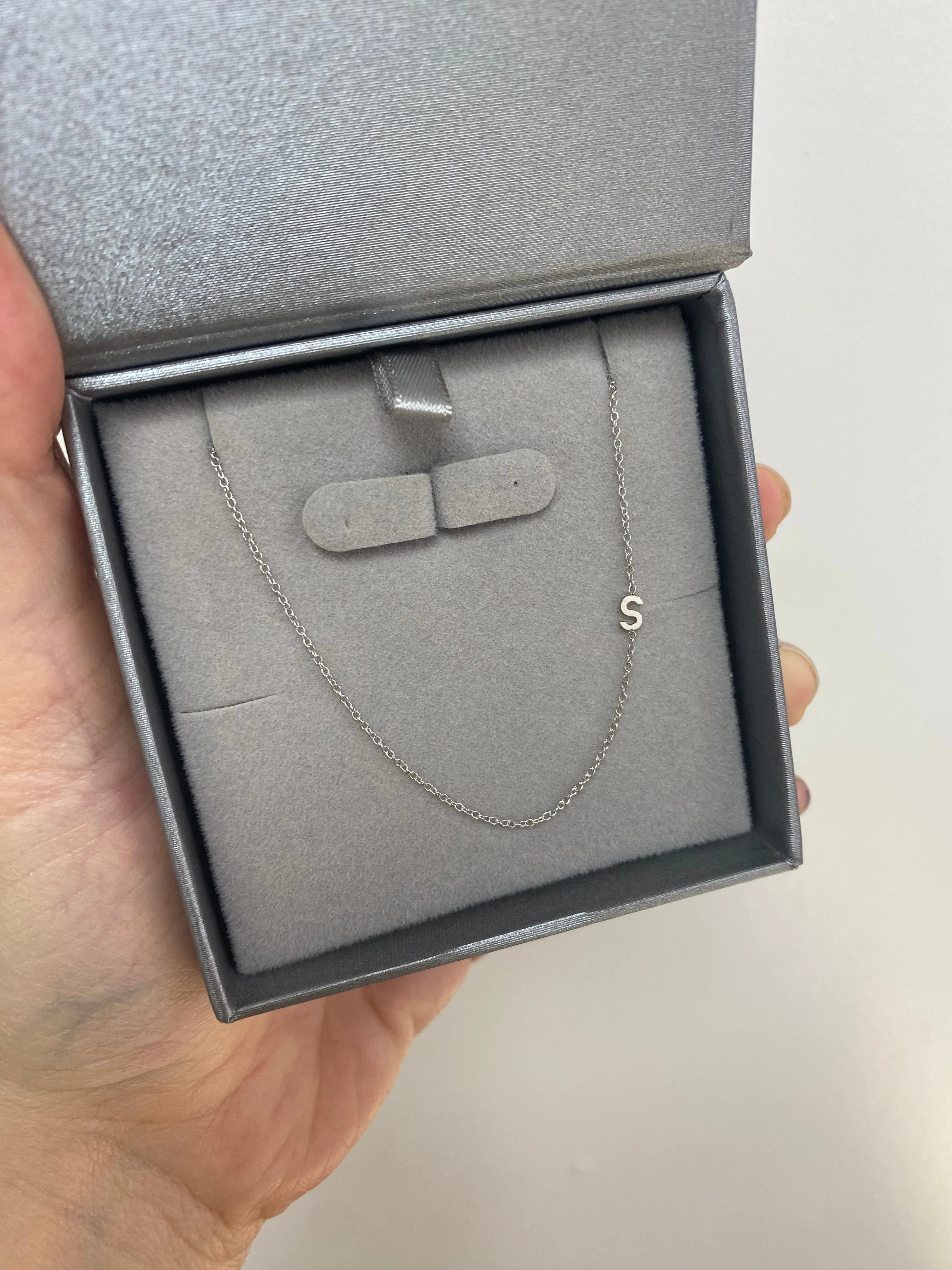 14K Gold Asymmetrical Initial Necklace