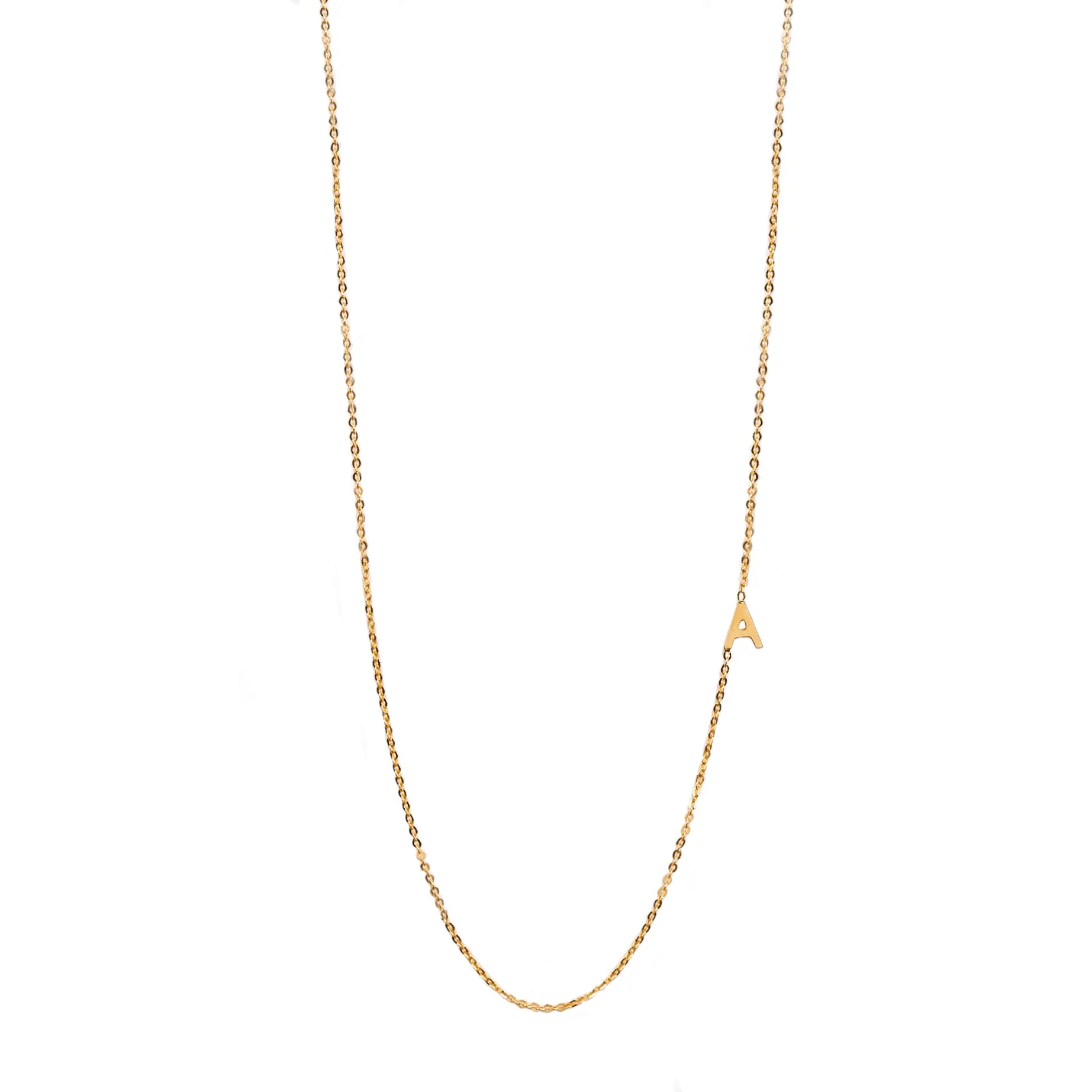 14K Gold Asymmetrical Initial Necklace