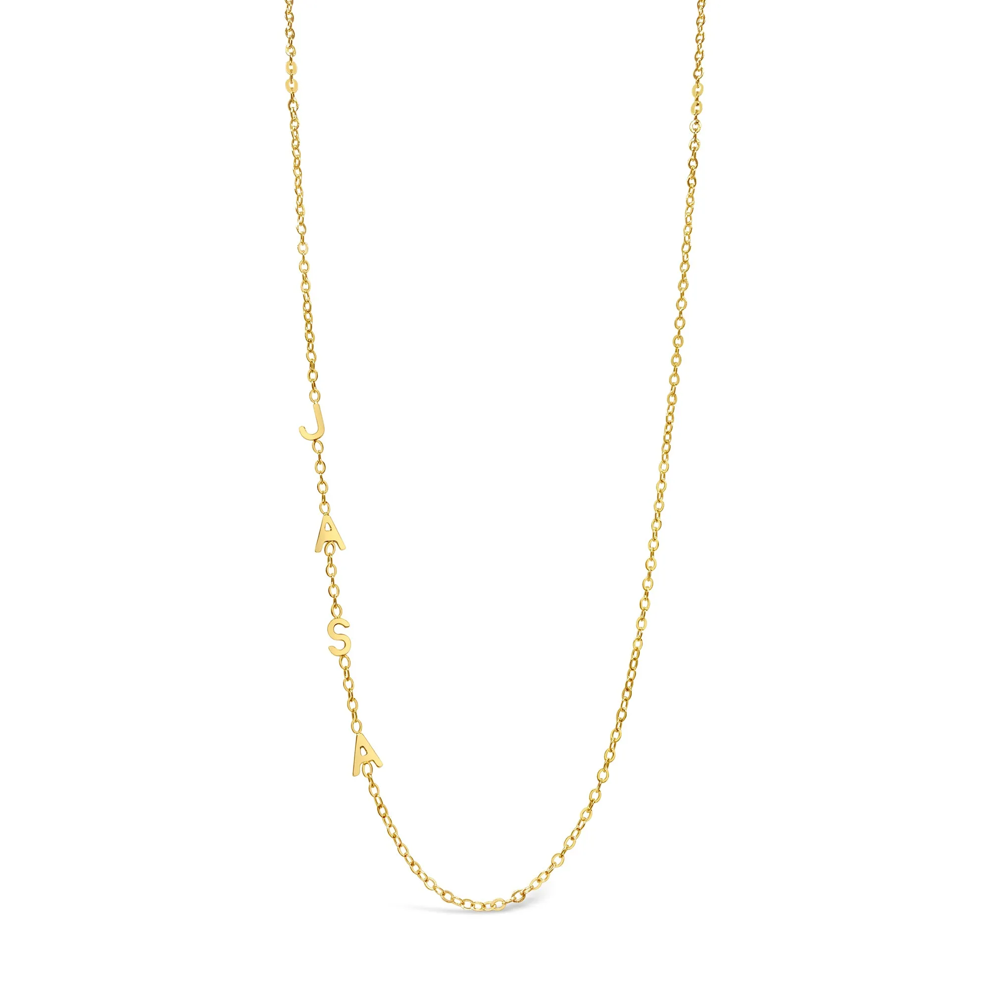 14K Gold Asymmetrical Initial Necklace