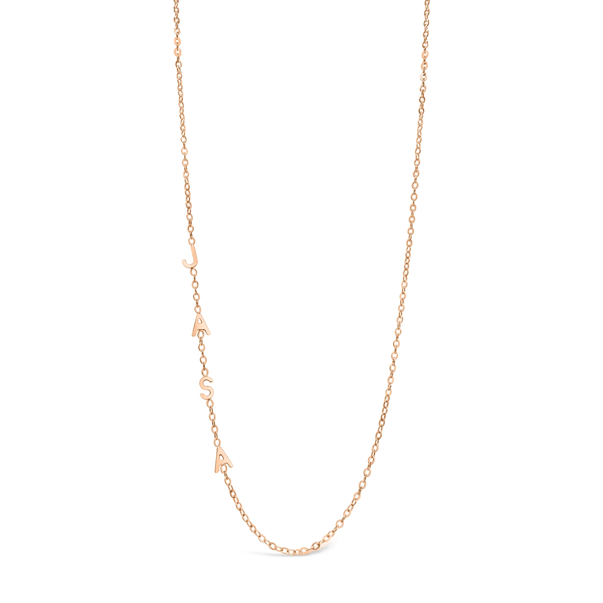 14K Gold Asymmetrical Initial Necklace
