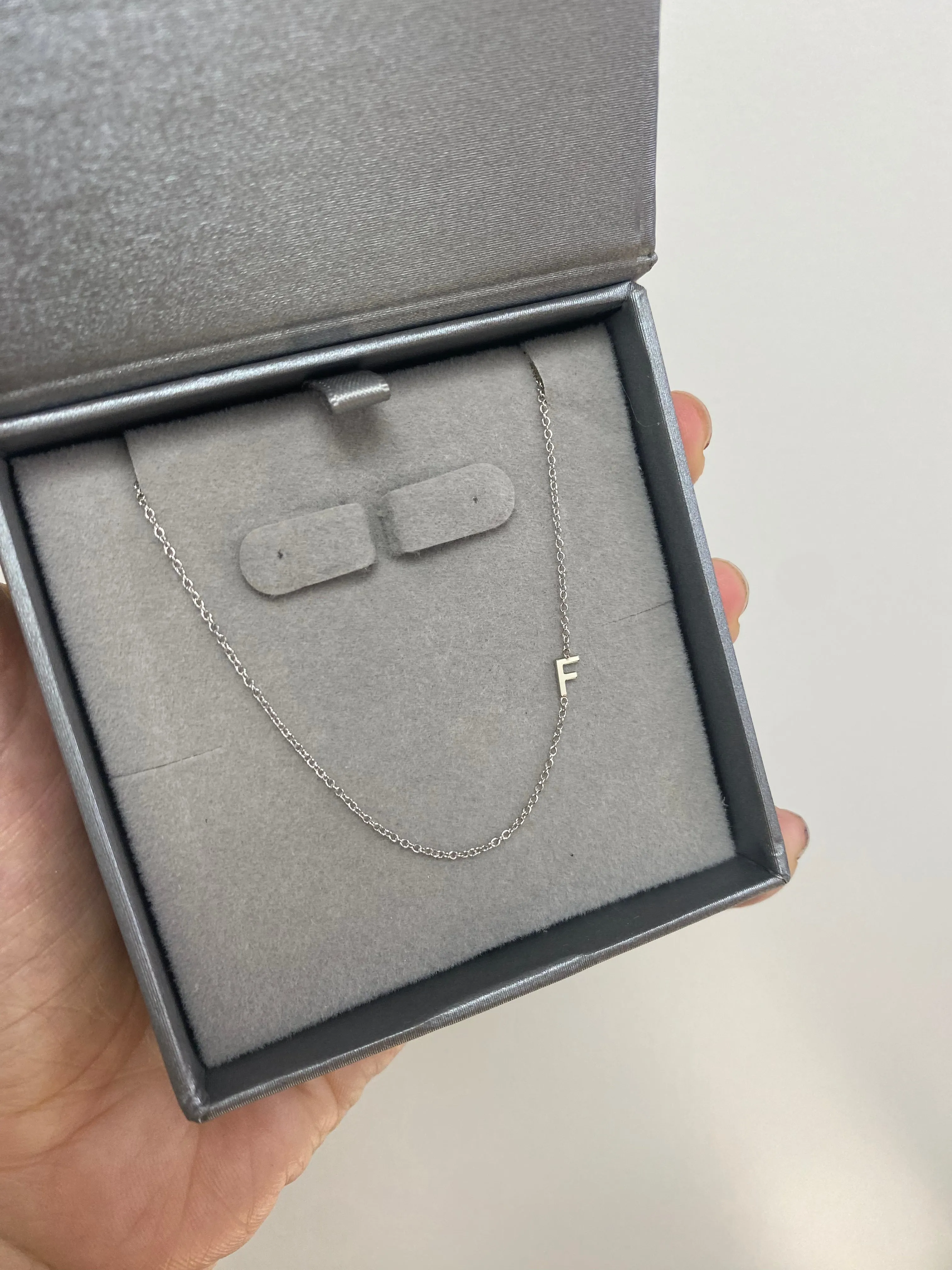 14K Gold Asymmetrical Initial Necklace