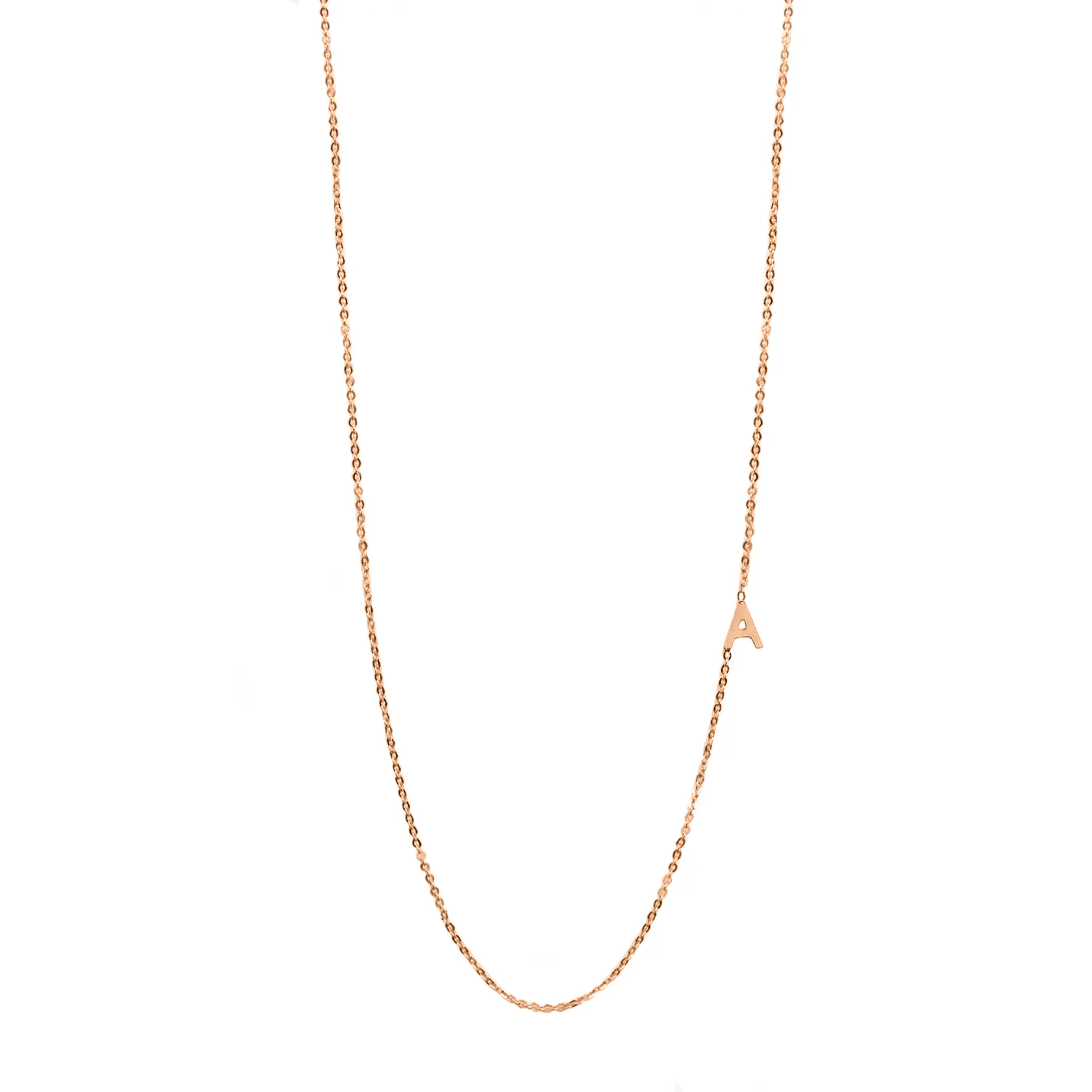 14K Gold Asymmetrical Initial Necklace