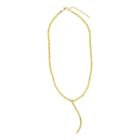 14k Gold Plated Adjustable Serpent Lariat Y-Necklace