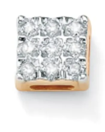 1/7 TCW Round Diamond 10k Yellow Gold Square-Shaped Stud Earrings | White