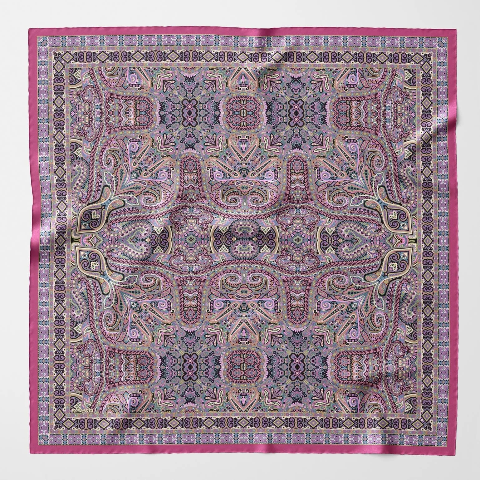 Ambra - Large Silk Scarf - Raspberry