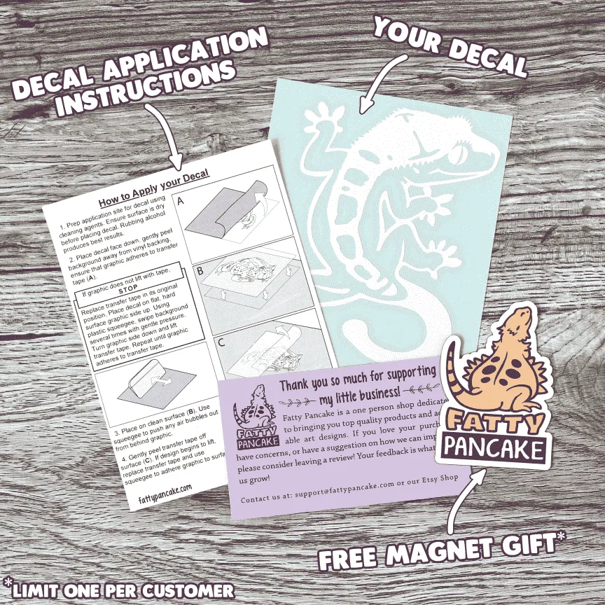 Argus Monitor Decal, Waterproof Vinyl Decal, Cute Reptile Gift