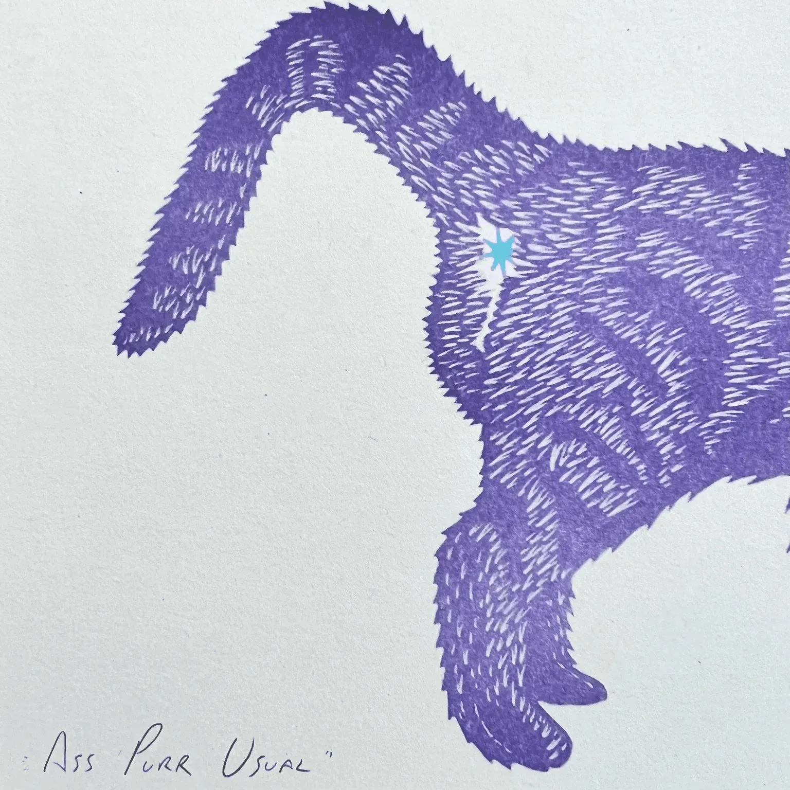 Ass Purr Usual Riso: Artistic Cat Print
