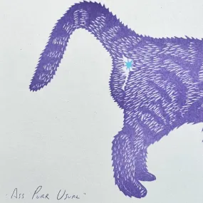 Ass Purr Usual Riso: Artistic Cat Print