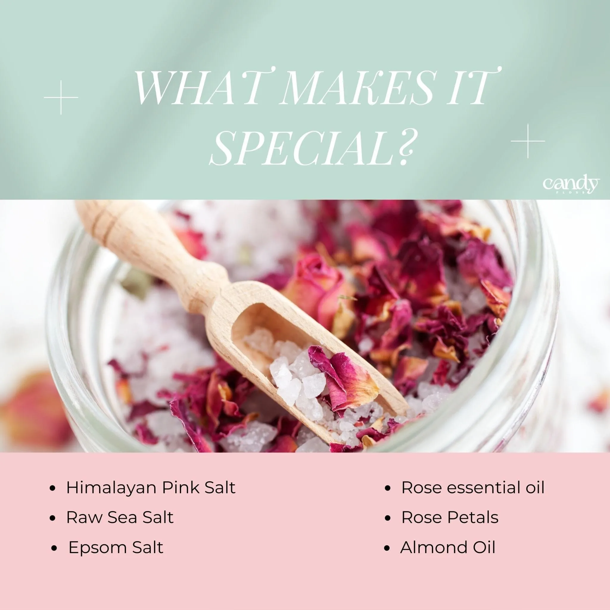 Bath Salt and Foot Soak - Rose Peppermint (200 gm)