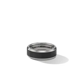 Beveled Band Ring in Grey Titanium with Black Titanium\, 8.5mm