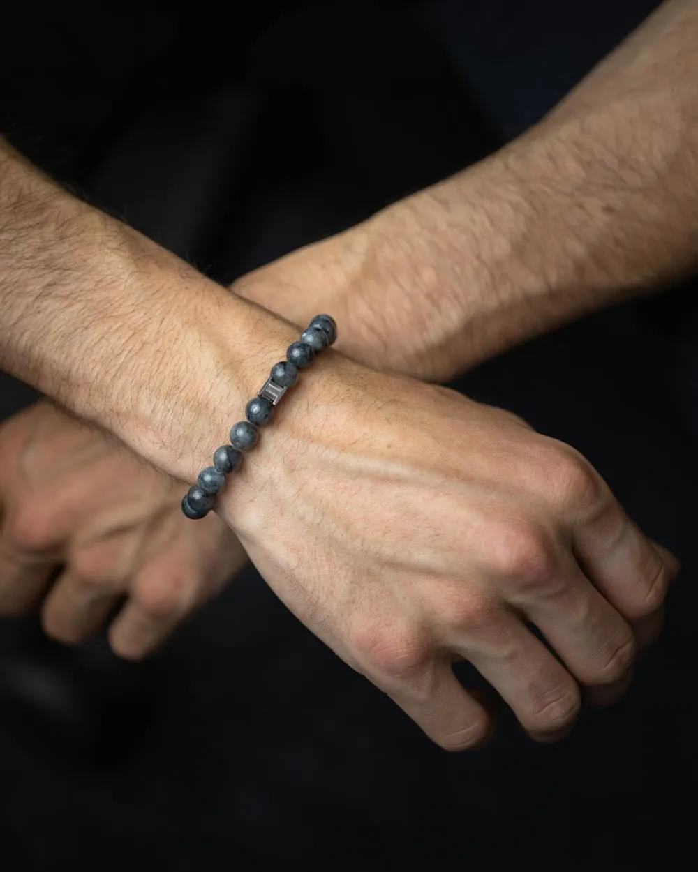 Bracelet with 8mm Larvikite stone