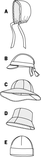 Burda Baby/Child Caps and Hats 9496