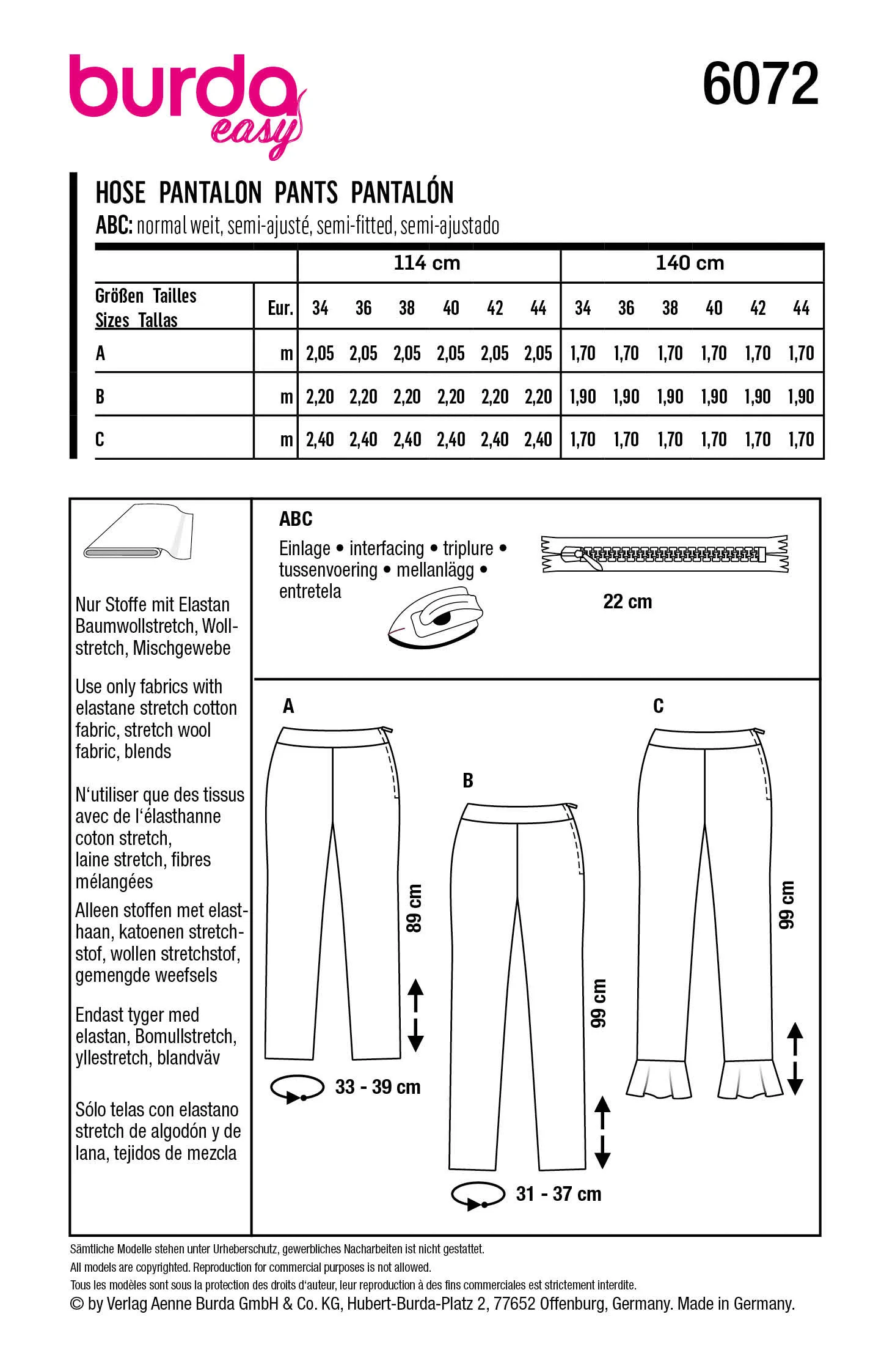 Burda Trousers 6072