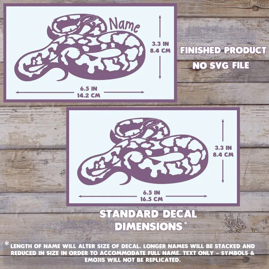 Burmese Python Decal, Waterproof Vinyl Decal, Cute Snake Reptile Gift