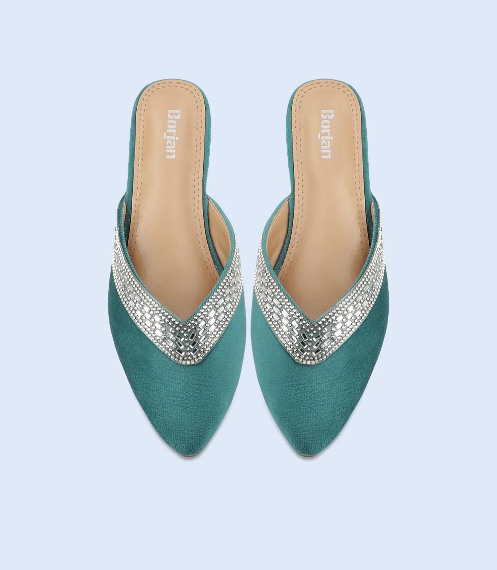 BW10052-TEAL-Women Mule