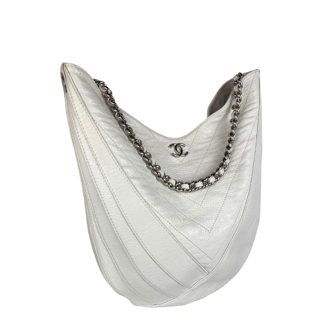 Chanel White Droplet Hobo