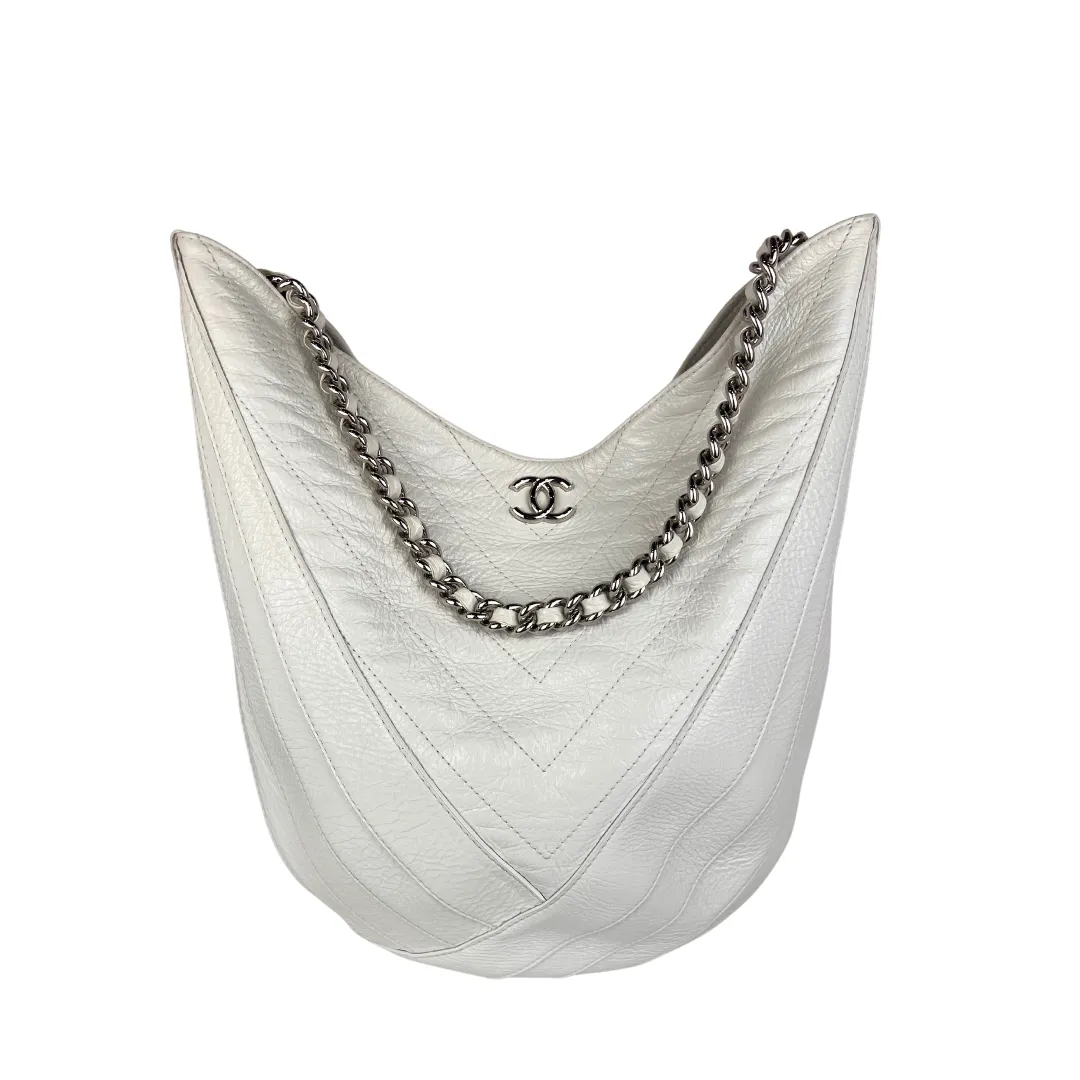 Chanel White Droplet Hobo