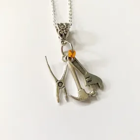 Charm necklace/ Girls with tools