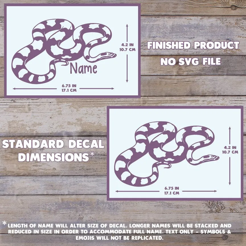 Corn Snake Decal, Waterproof Vinyl Decal, Cute Snake Reptile Gift