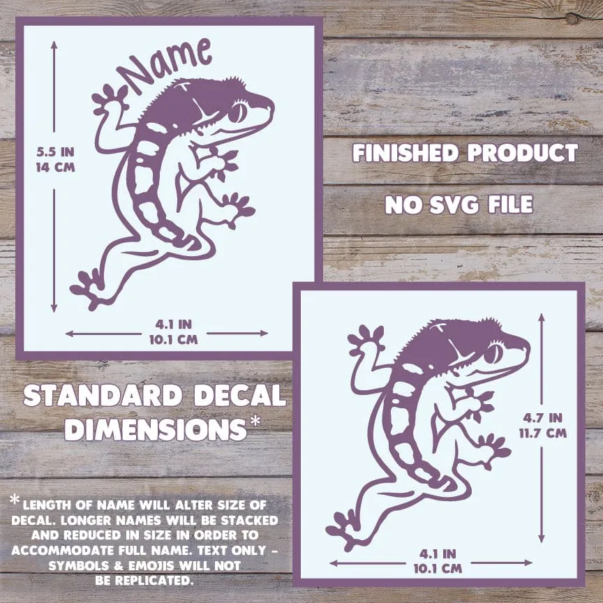 Crested Gecko Frog Butt Decal, Waterproof Vinyl Decal, Cute Reptile Gift