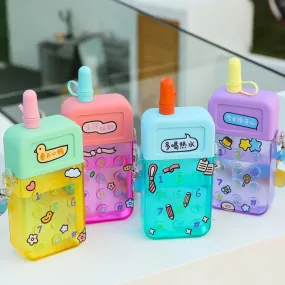 Cute Mobile Phone Water Bottle for Kids with Portable Strap
