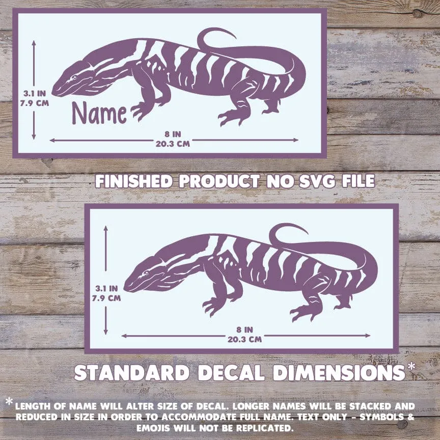 Desert Monitor Decal, Waterproof Vinyl Decal, Cute Reptile Gift