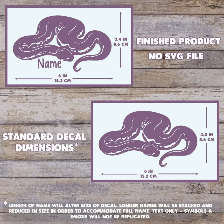 Elephant Trunk Snake Decal, Waterproof Vinyl Decal, Cute Snake Reptile Gift