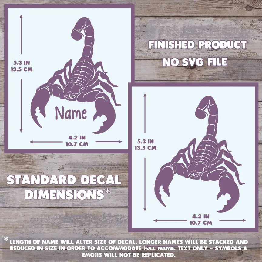 Emperor Scorpion Decal, Waterproof Vinyl Decal, Cute Reptile Gift