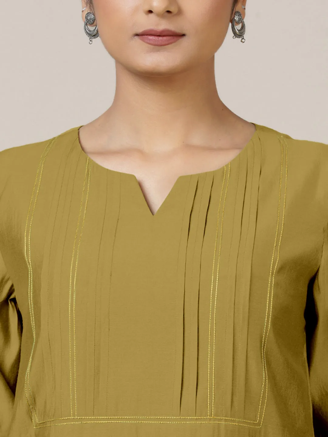 Esha x Rozaana | A Line Kurta in Dijon Mustard with Thread Work | Coords or Only Kurta