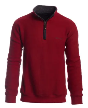 Ethnic Blue 1/4 Zip Sweater | Red