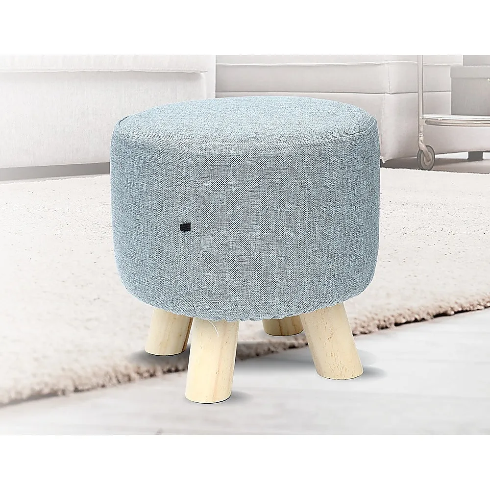 Fabric Ottoman Foot Stool Rest Pouffe Footstool Wood Storage Padded Seat-Last one available