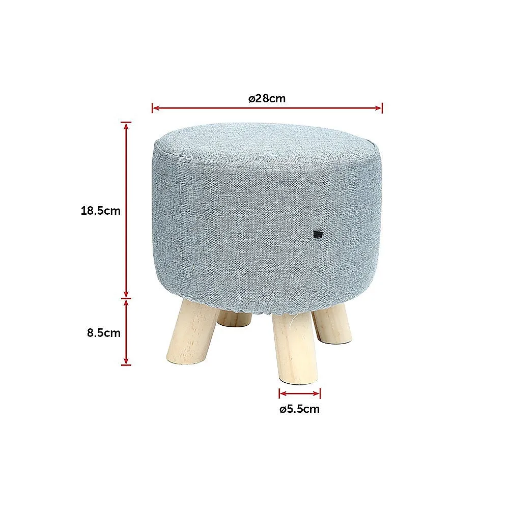 Fabric Ottoman Foot Stool Rest Pouffe Footstool Wood Storage Padded Seat-Last one available