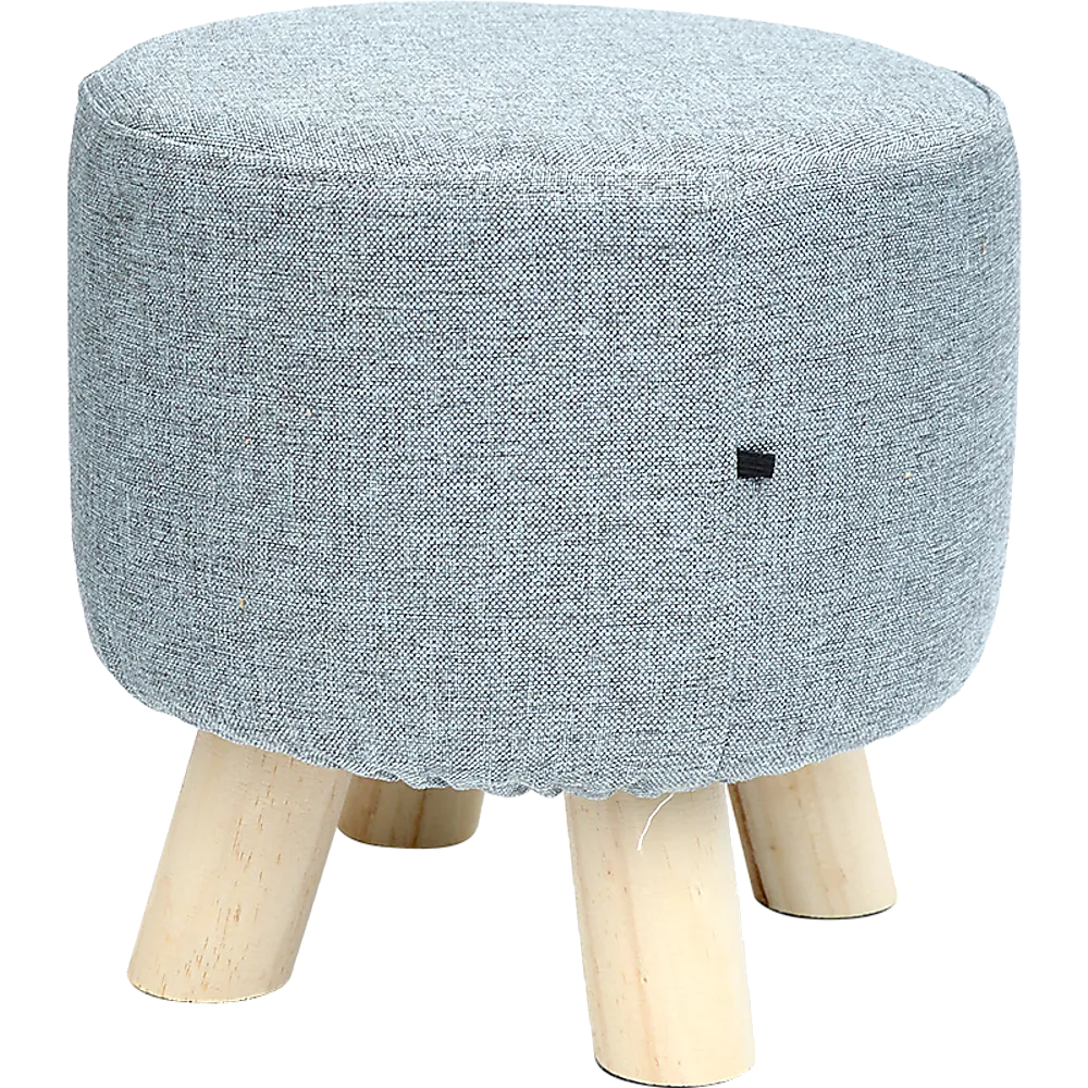 Fabric Ottoman Foot Stool Rest Pouffe Footstool Wood Storage Padded Seat-Last one available