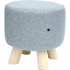 Fabric Ottoman Foot Stool Rest Pouffe Footstool Wood Storage Padded Seat-Last one available