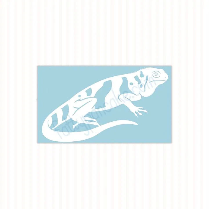 Fiji Banded Iguana Decal, Waterproof Vinyl Decal, Cute Reptile Gift