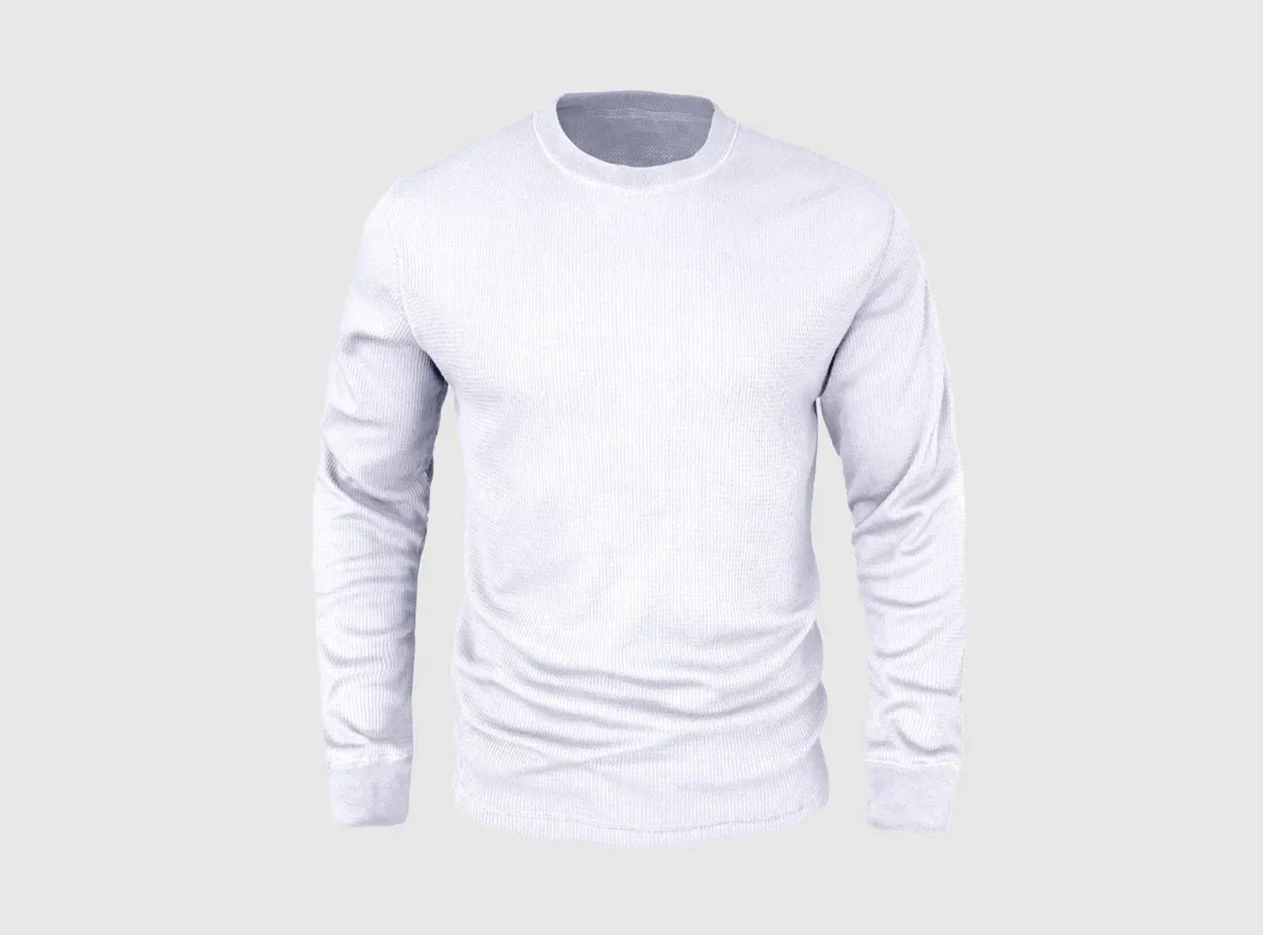 FitVille Men's Waffle-Knit Long-Sleeve Outdoor Crewneck