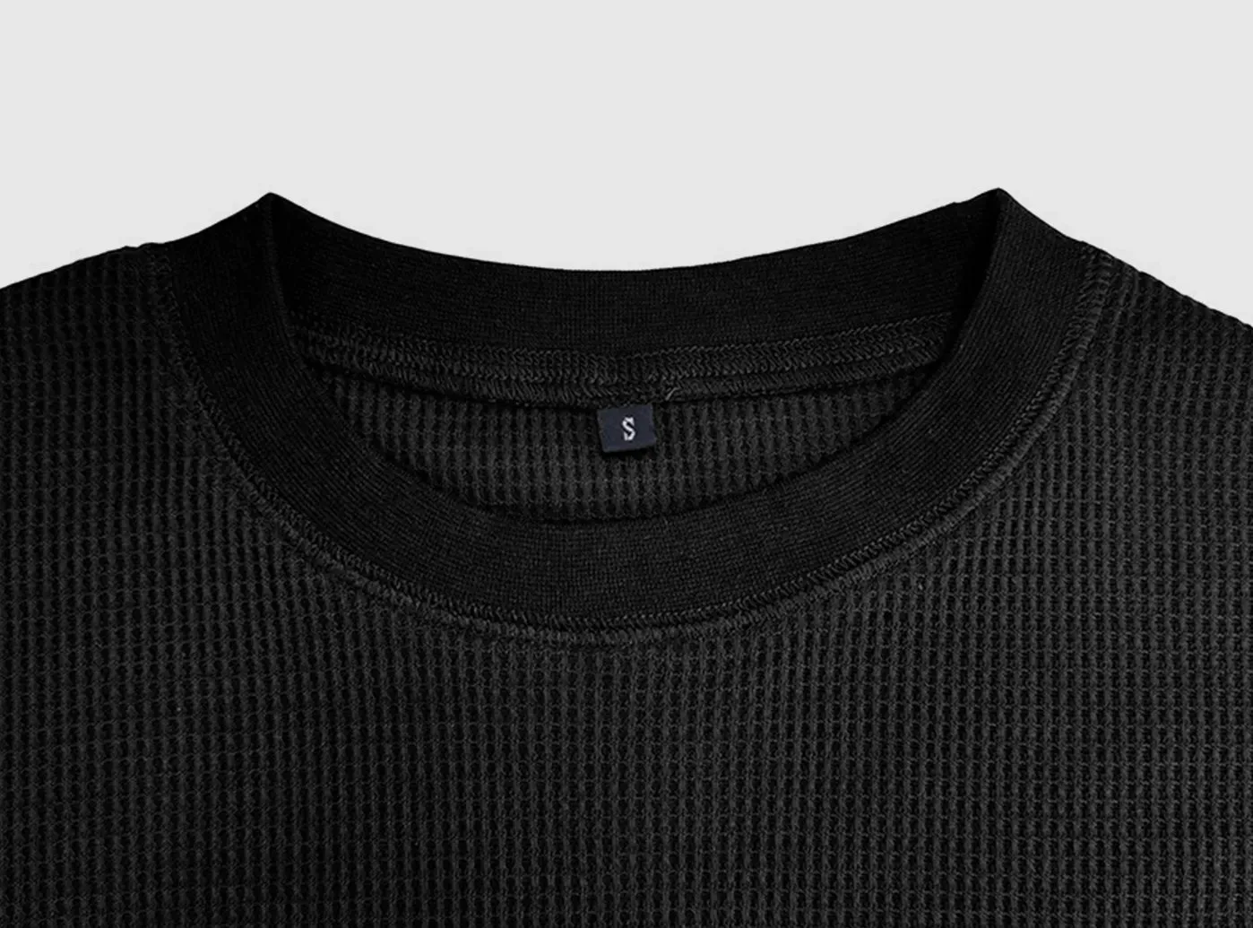 FitVille Men's Waffle-Knit Long-Sleeve Outdoor Crewneck