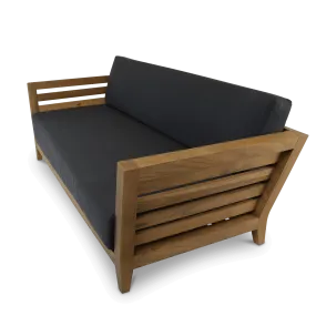 FLOOR STOCK - Daintree 3 Seater in Premium Natural Teak and Midnight Sunproof All Weather Fabric