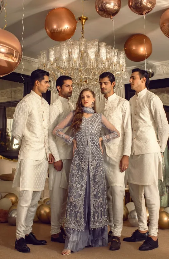 Front Open Shirt Paired with a Dupatta and Azar Pants