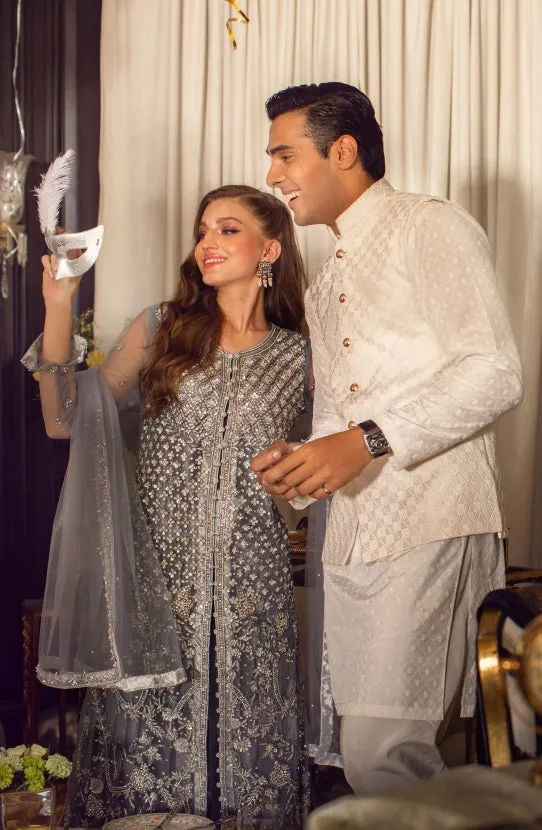 Front Open Shirt Paired with a Dupatta and Azar Pants