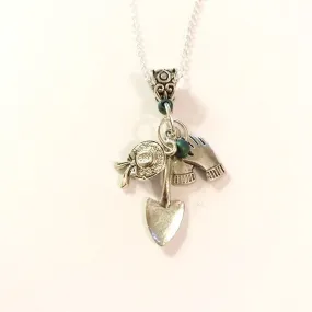 garden instruments charm necklace