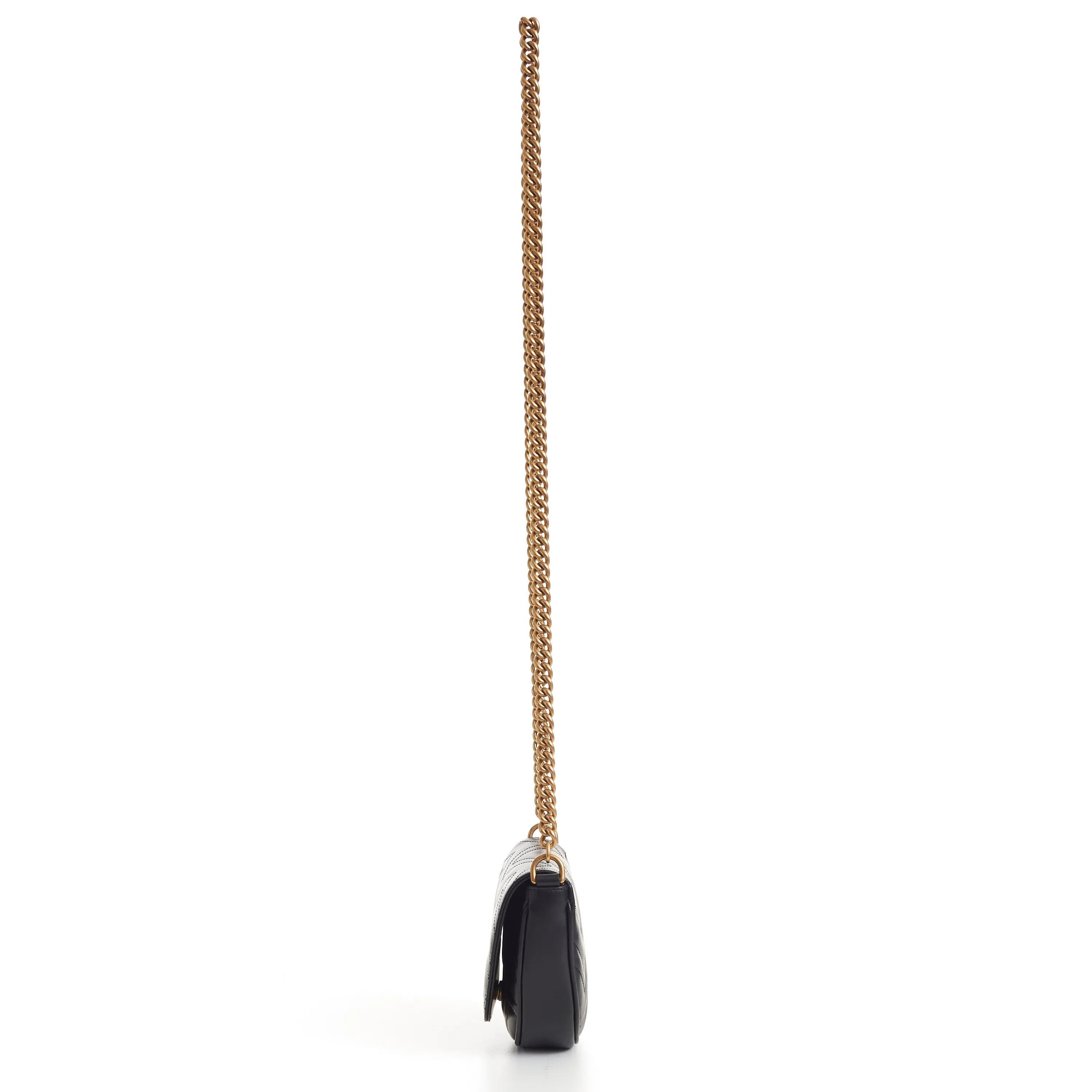 GG Marmont Matelassé Chain Mini Bag In Black Leather