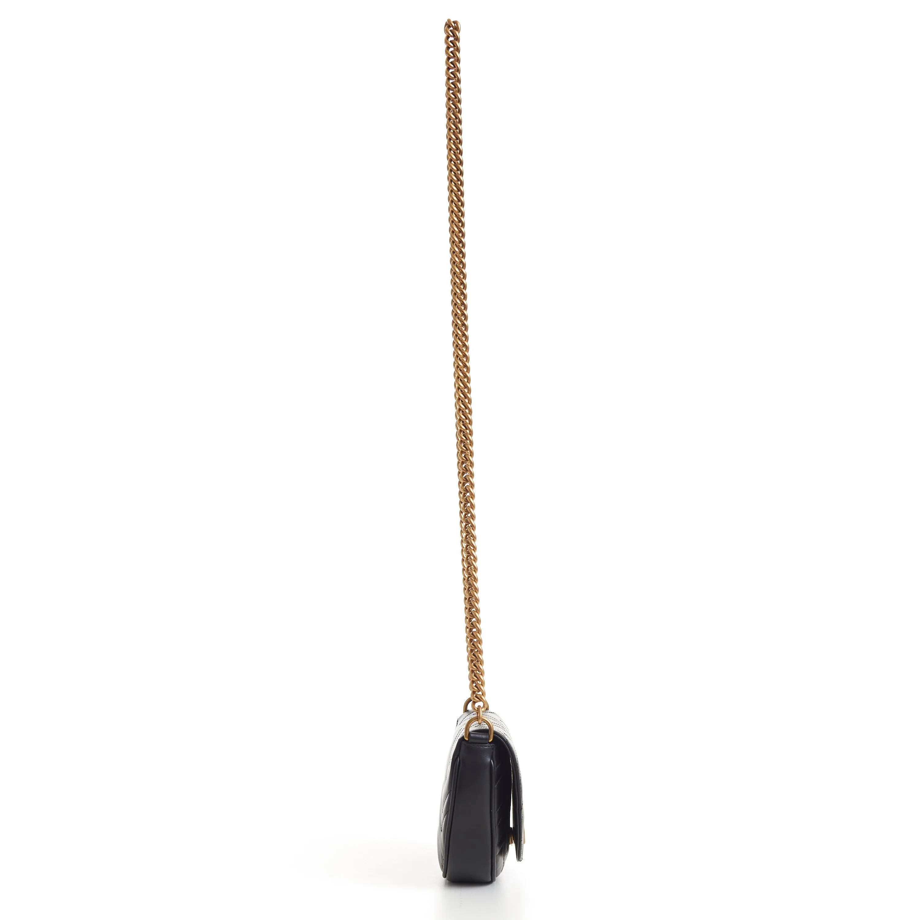 GG Marmont Matelassé Chain Mini Bag In Black Leather