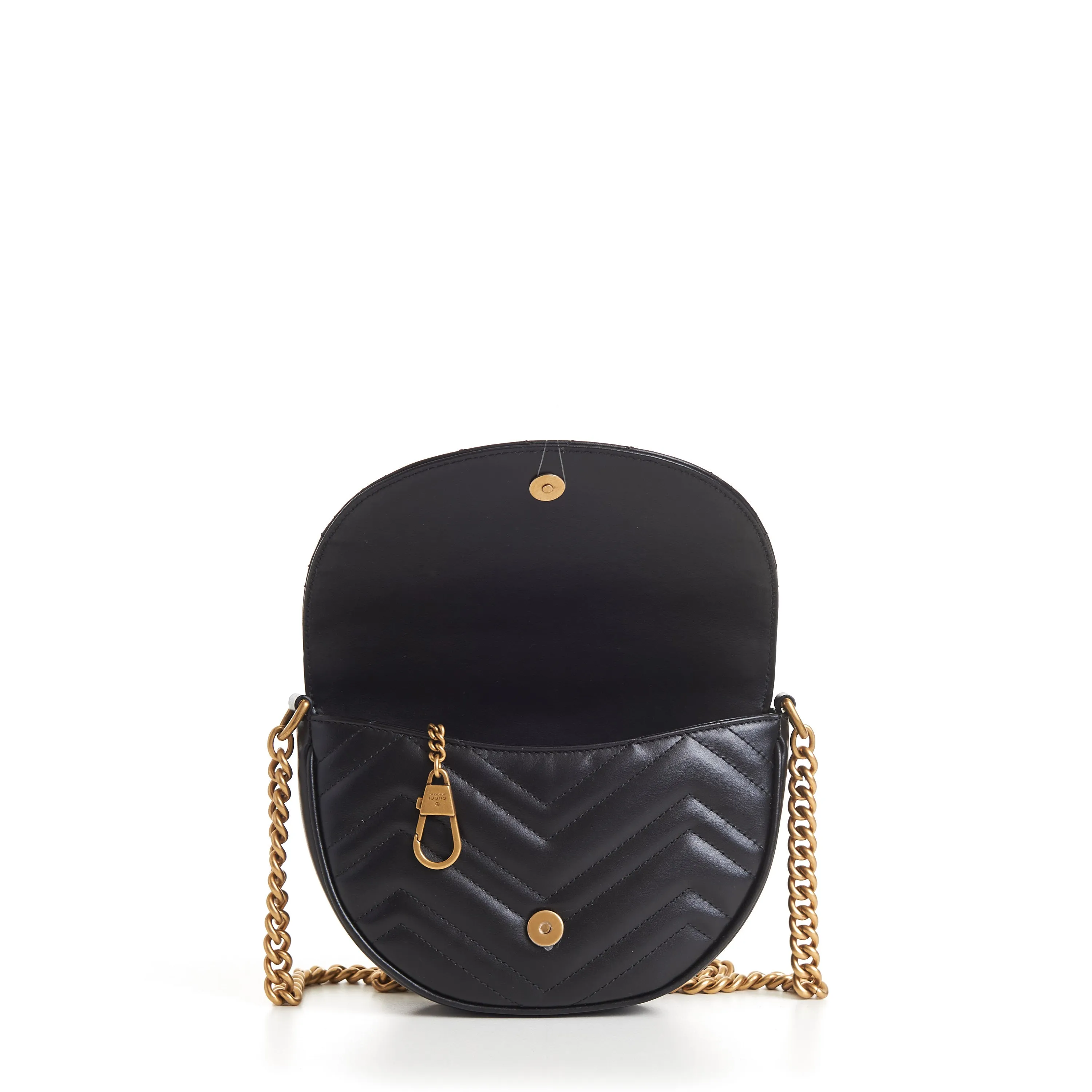 GG Marmont Matelassé Chain Mini Bag In Black Leather