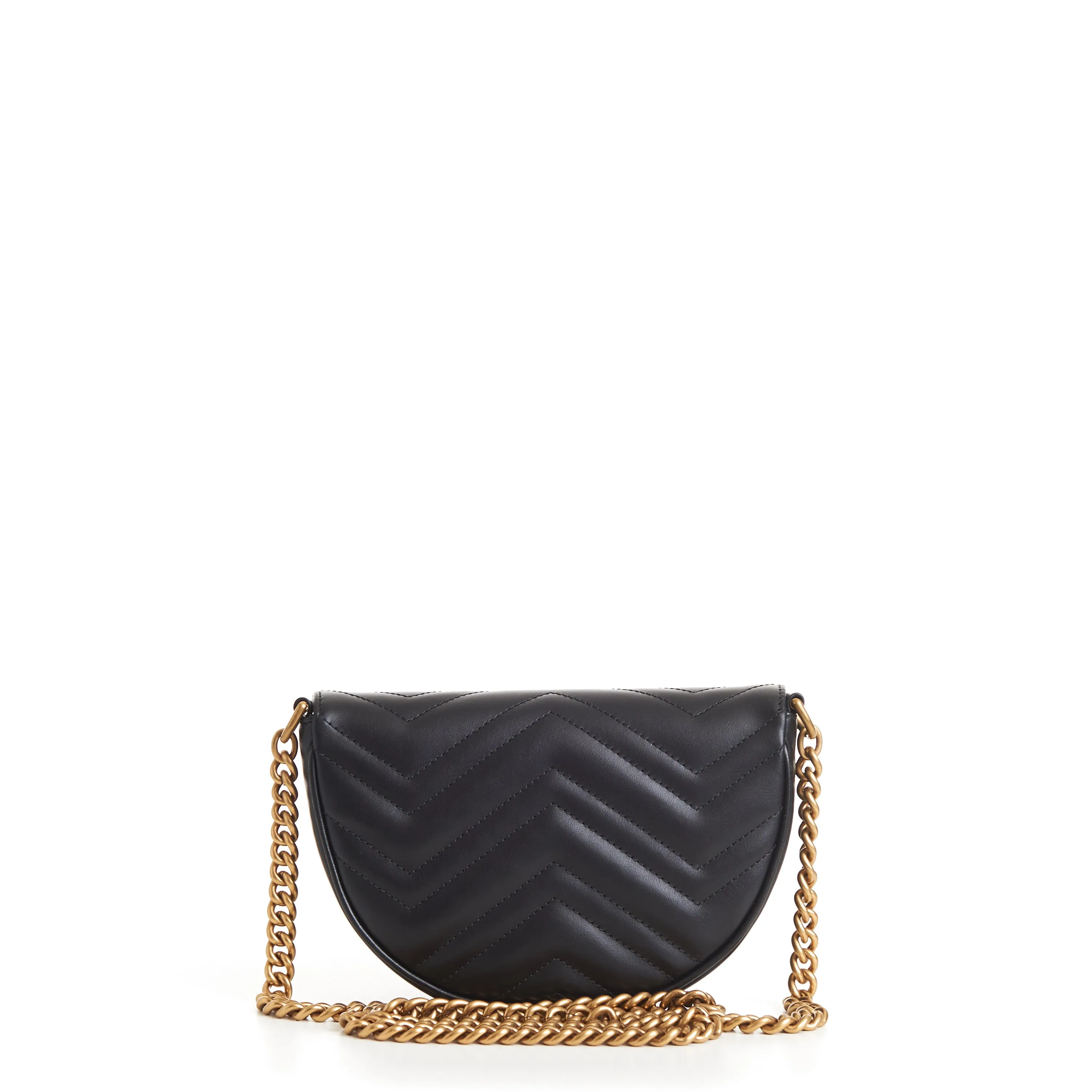 GG Marmont Matelassé Chain Mini Bag In Black Leather