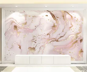 Golden Pink Liquid Marble Nordic Wall Mural Big Size Abstract Wall Painting Fresco Wall Covering Wallpaper For Modern Living Room Home Decor
