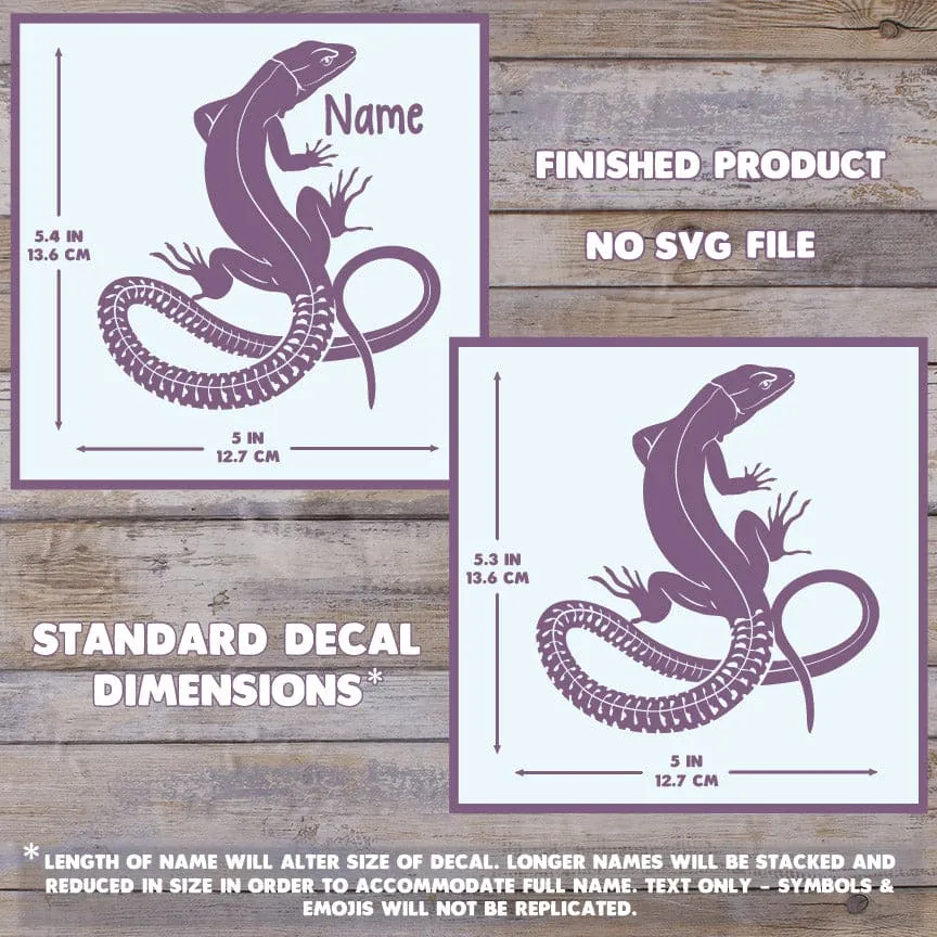 Green Keeled-Bellied Lizard Vinyl Decal, Cute Customizable Reptile Gift
