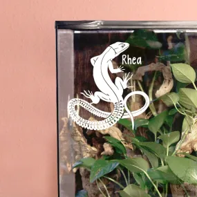 Green Keeled-Bellied Lizard Vinyl Decal, Cute Customizable Reptile Gift