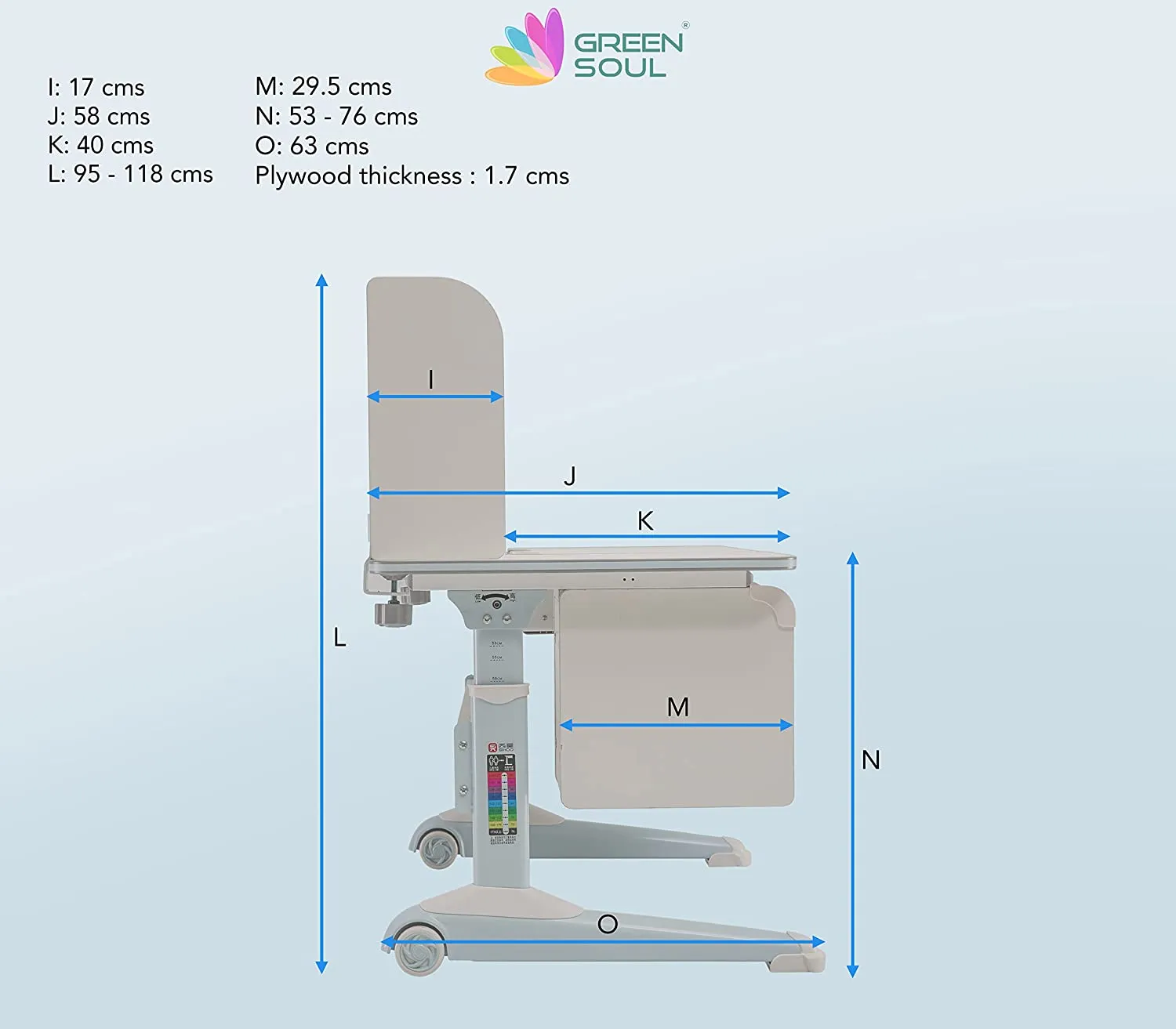 Green Soul Prodigy Genius Kids Study Table