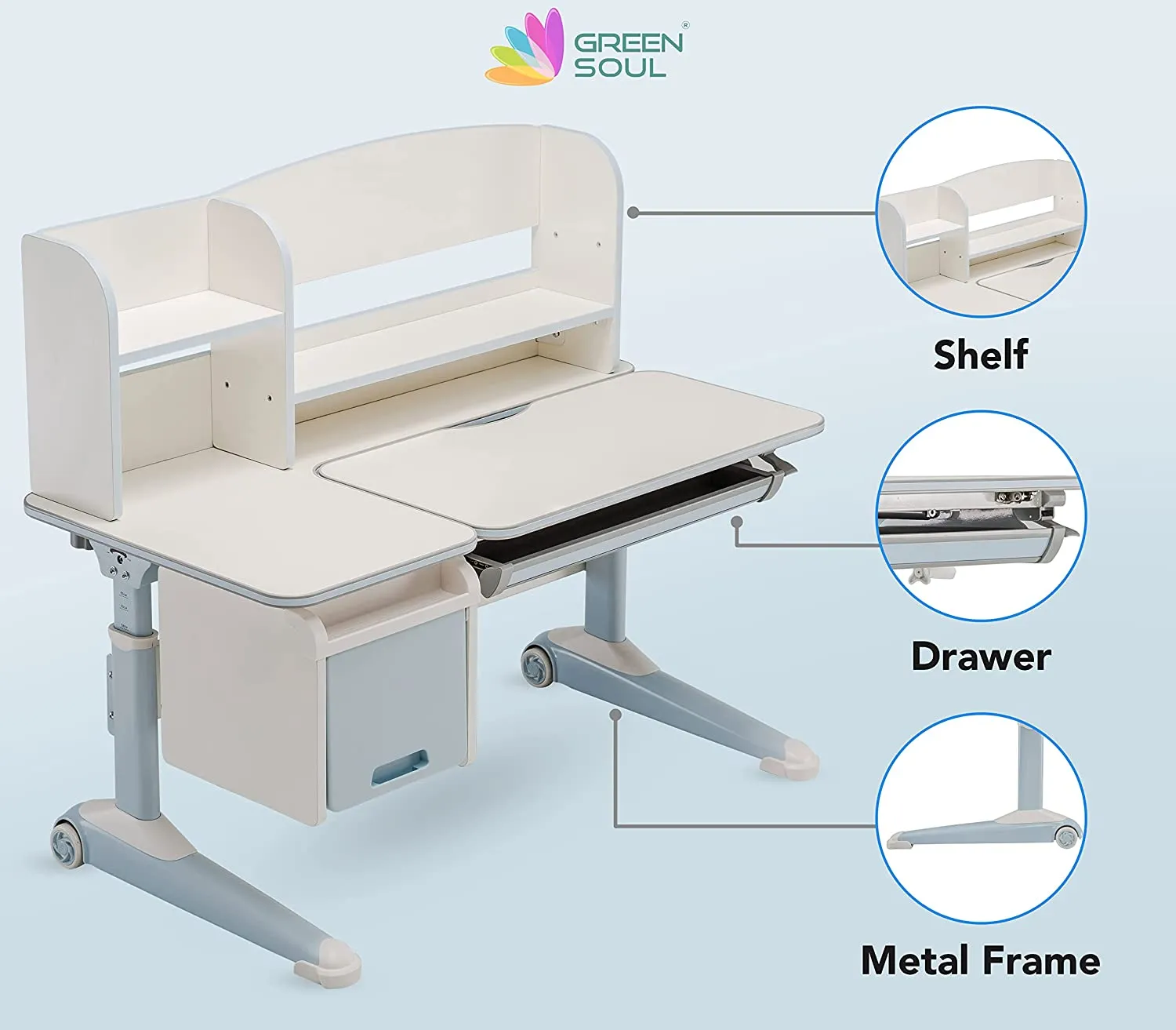 Green Soul Prodigy Genius Kids Study Table